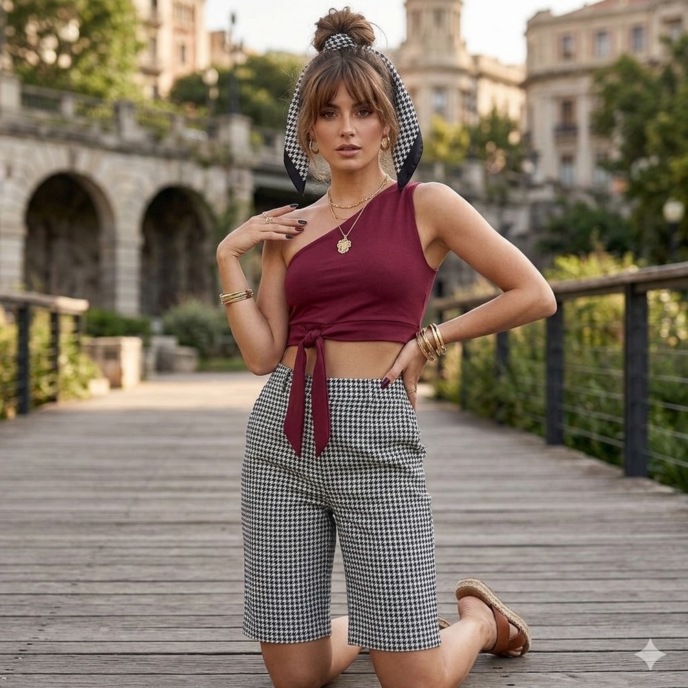 Soft Asymmetrical Formal Croptop